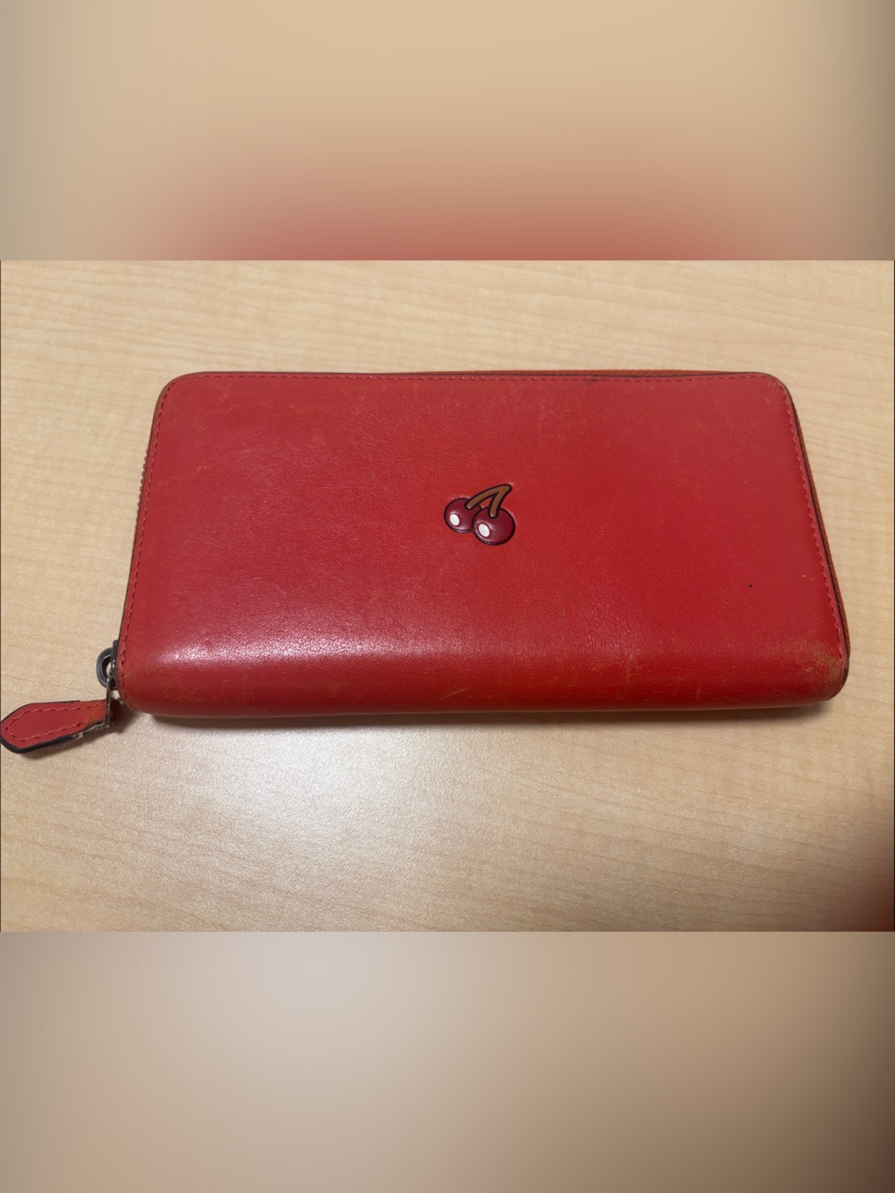 Coach Pac-Man cherry Leather Zip Wallet